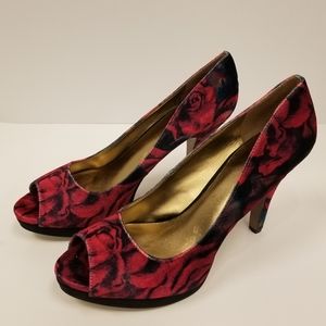 Nine West Velour Danee Flower Print Shoe